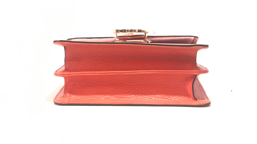 Gucci Orange Interlocking GG Pebbled Leather Small Shoulder Bag | Brand New |