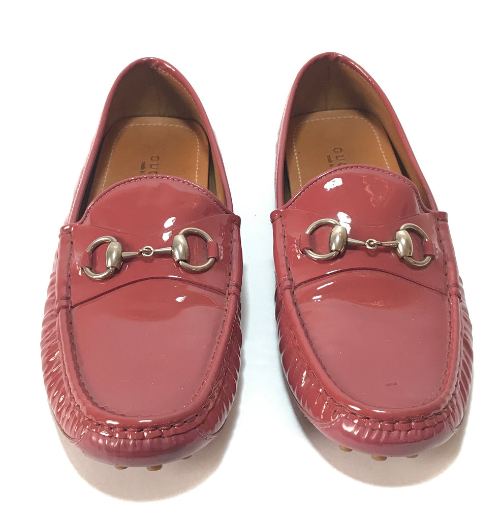 Gucci Pink Patent Leather Horsebit Loafers | Gently Used |