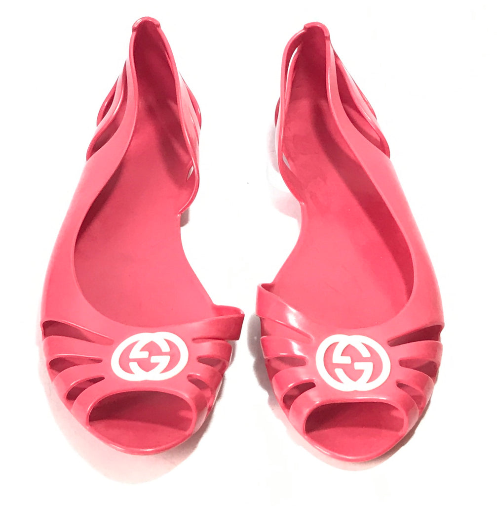 Gucci Pink Jelly 'Marola' Peep Toe Sandals | Gently Used |