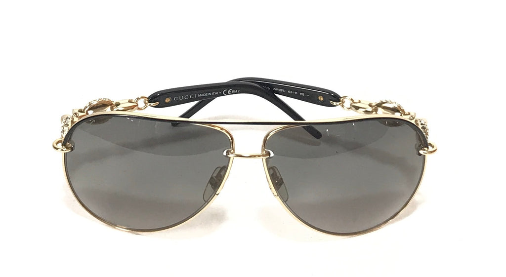 Gucci GG4230/S Rhinestone Aviator Sunglasses | Pre Loved |