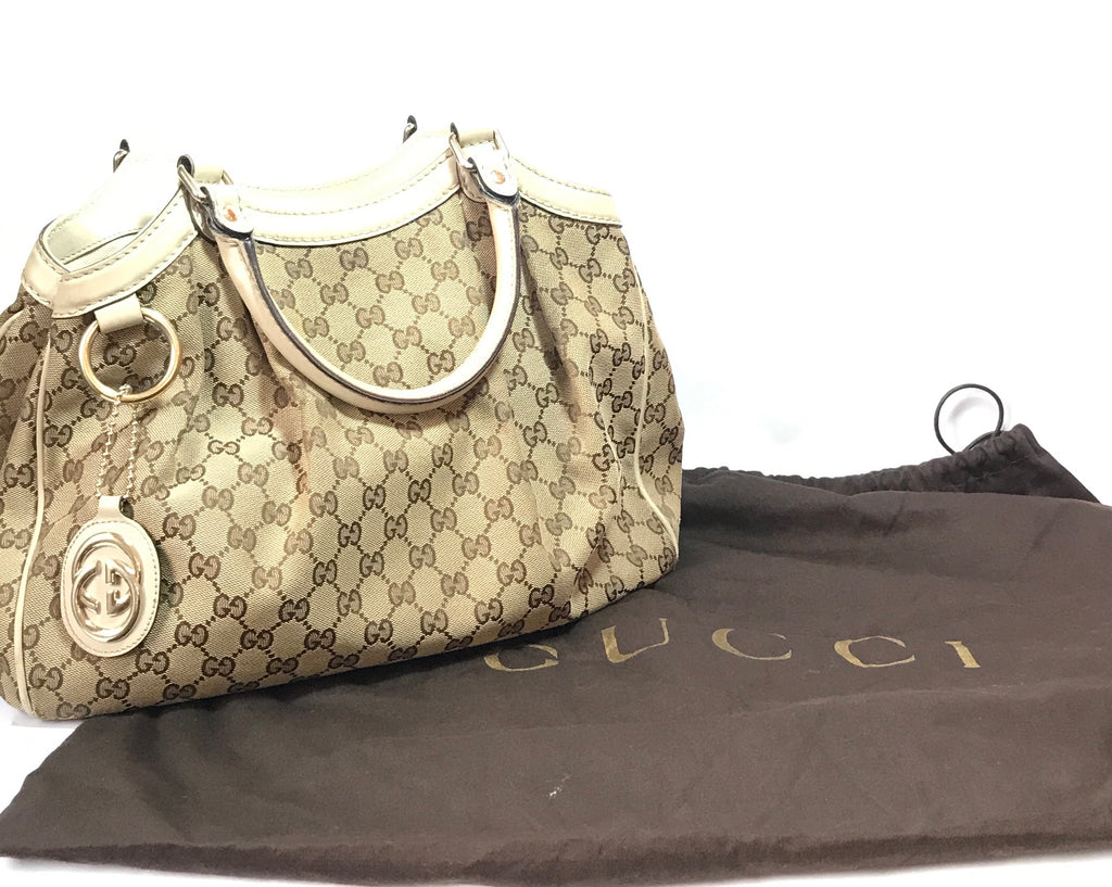 Gucci 'Sukey' Canvas with Leather Trim Tote | Pre Loved |