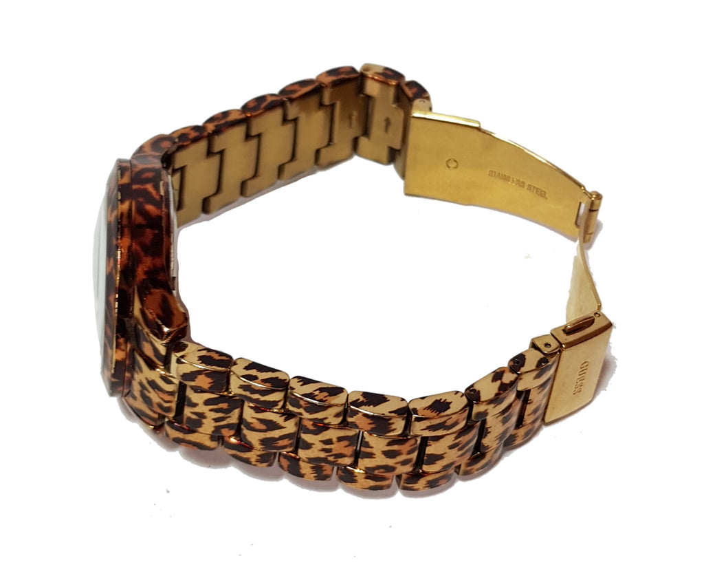GUESS Leopard Print Gold Watch | Gently Used |