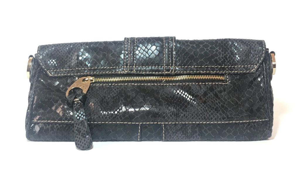 GUESS Black Snakeskin Clutch | Gently Used |