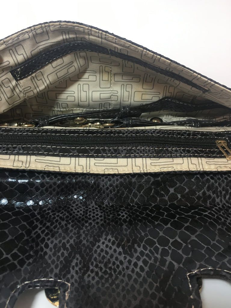 GUESS Black Snakeskin Clutch | Gently Used |