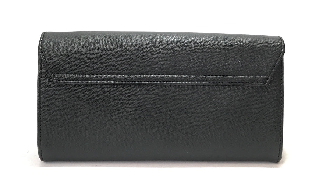 GUESS Black Textured Leather Clutch | Gently Used |