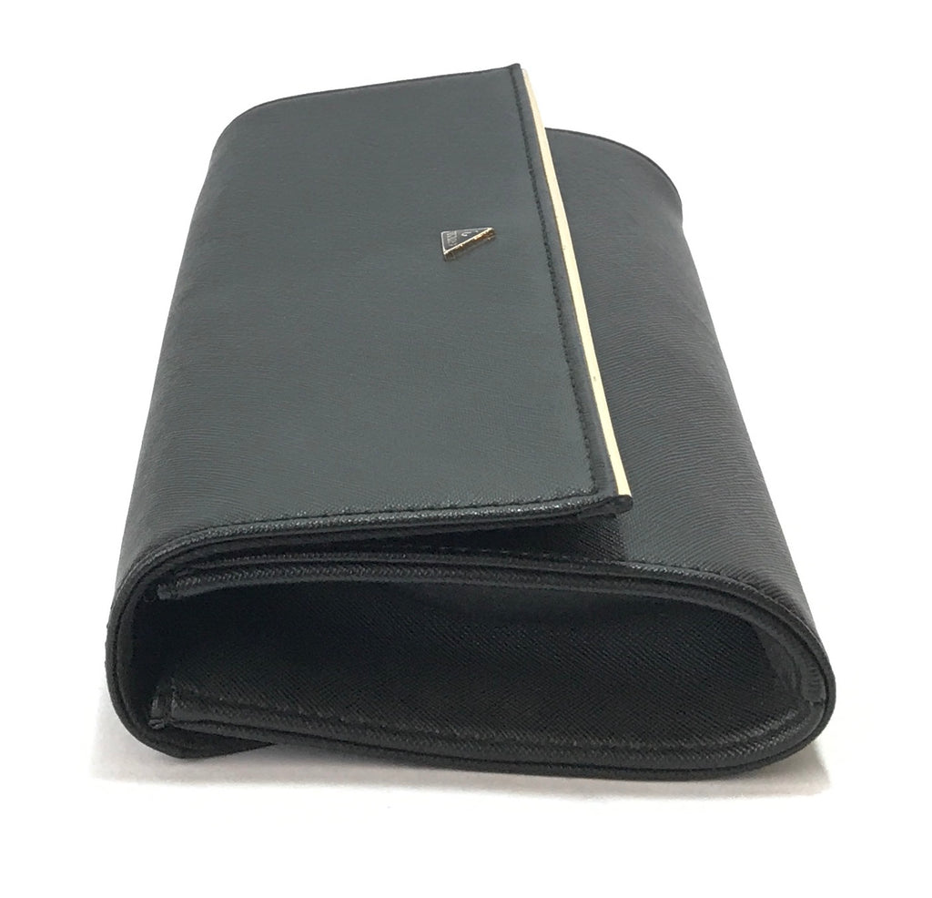 GUESS Black Textured Leather Clutch | Gently Used |
