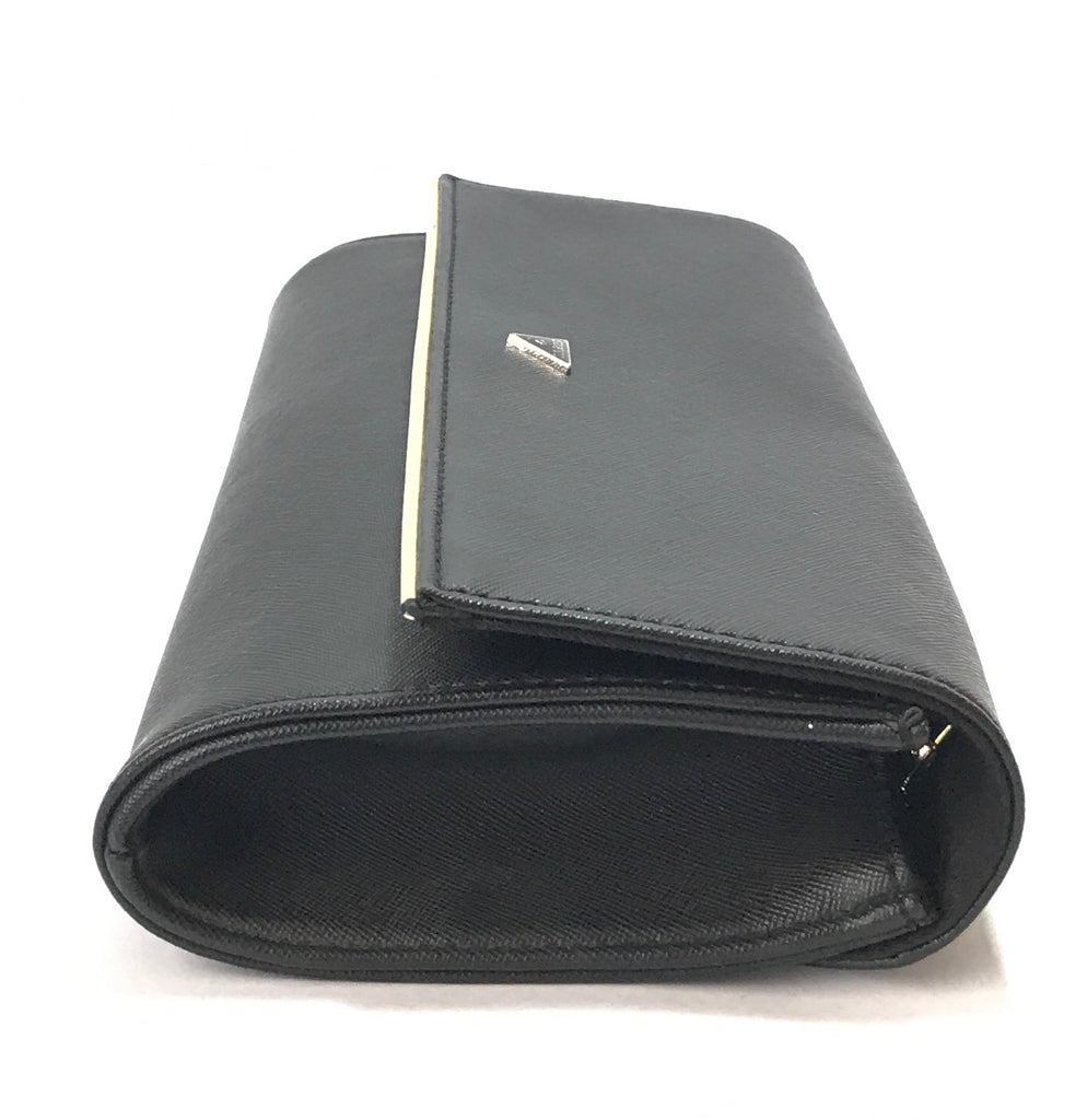 GUESS Black Textured Leather Clutch | Gently Used |