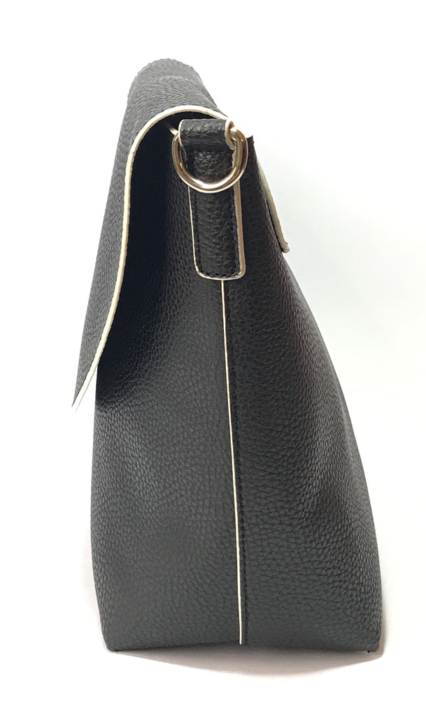 Guess Black Pebbled Leather Messenger Bag  | Like New |