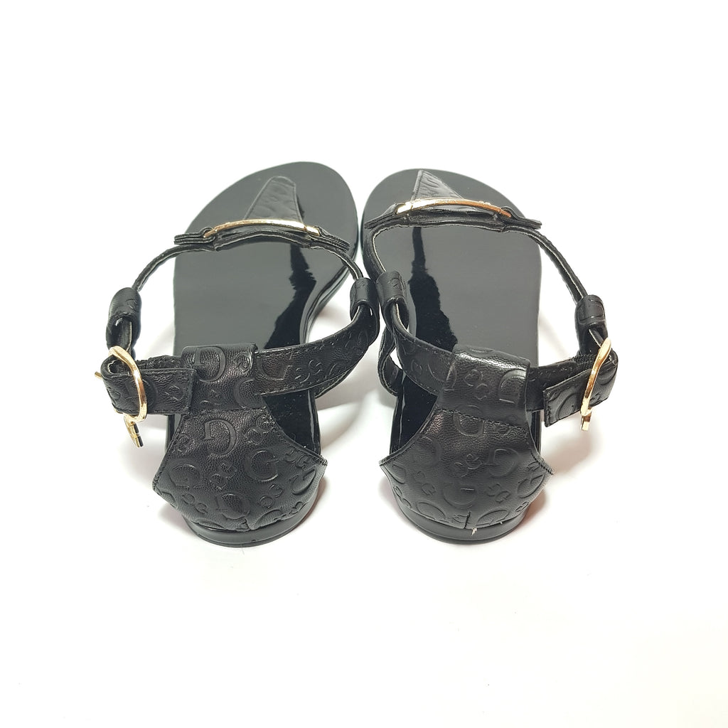 GUESS Black Thong Rhinestone Sandals | Pre Loved |