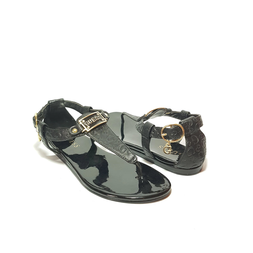 GUESS Black Thong Rhinestone Sandals | Pre Loved |