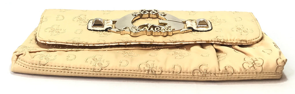 Guess Gold Monogram Clutch  | Pre Loved |