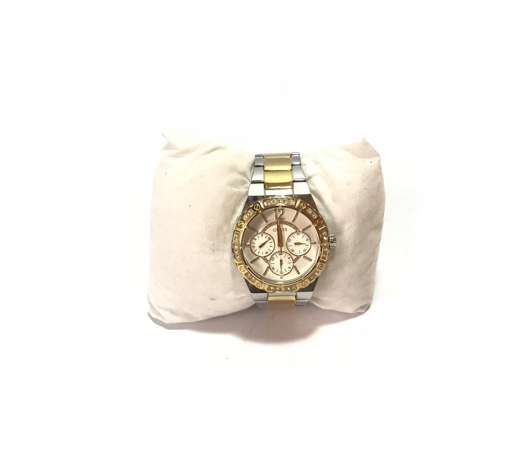 GUESS Gold & Silver Rhinestone Watch | Gently Used |