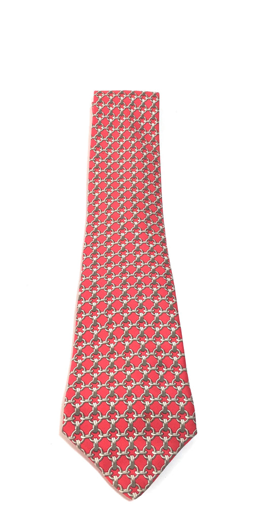 HERMES Men's Red Silk Tie | Gently Used |