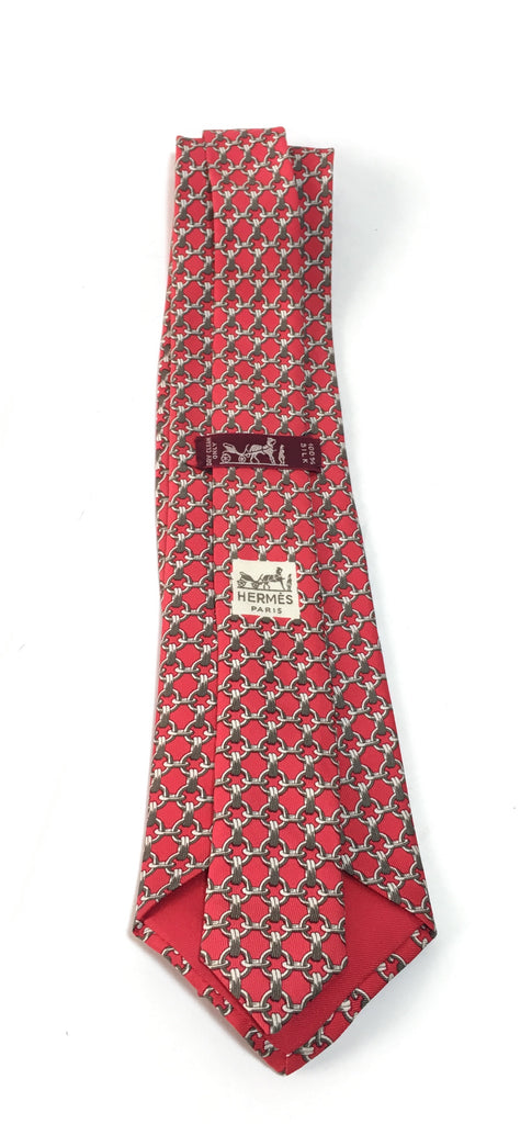 HERMES Men's Red Silk Tie | Gently Used |