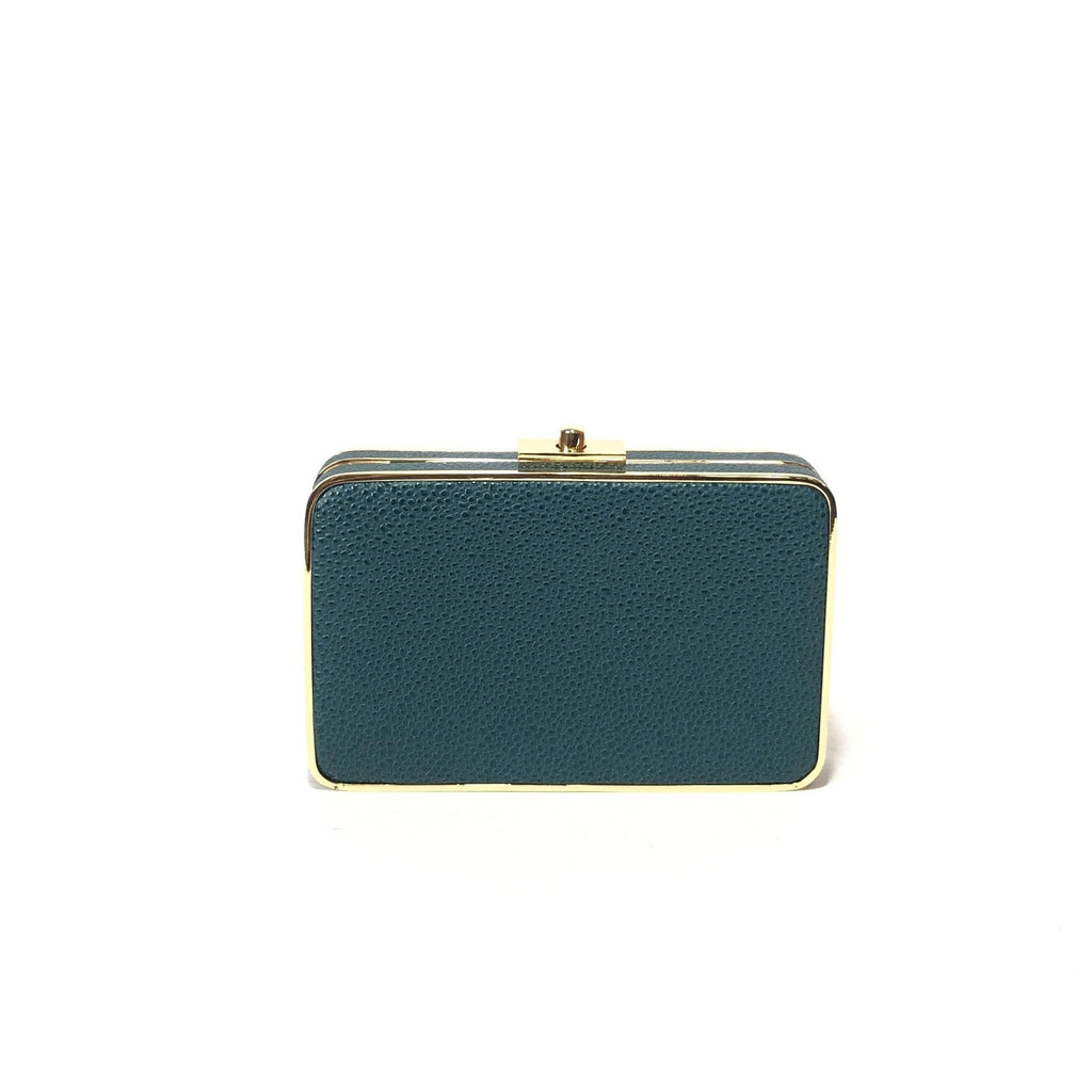 Henri Bendel Blue-Green 'Party Starter Box-Caviar' Mini Clutch | Brand New |