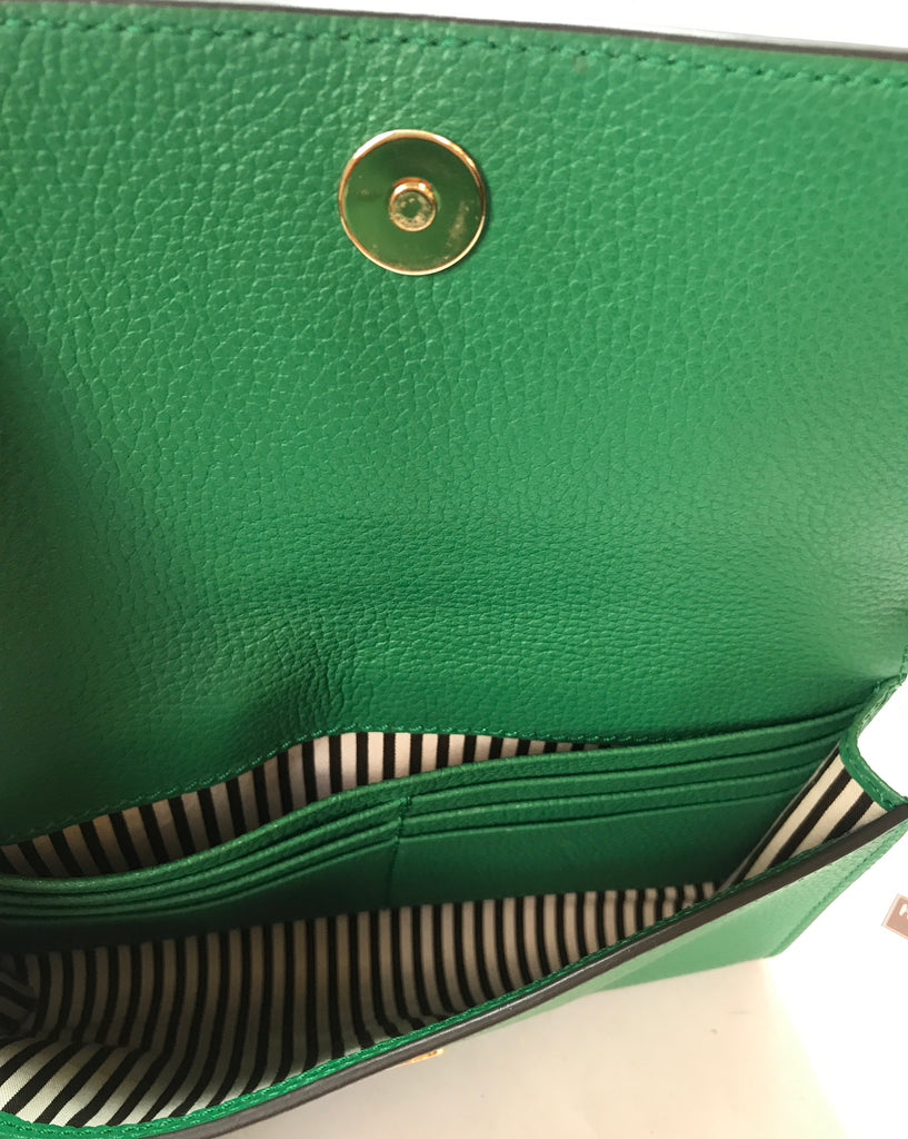 Henri Bendel Green Leather Cross Body Bag | Gently Used |