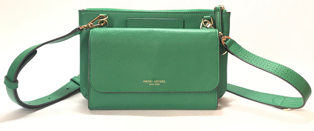 Henri Bendel Green Leather Cross Body Bag | Gently Used |