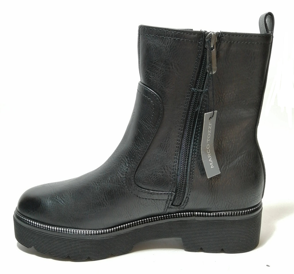 Marco Tozzi Black Mid Calf Leather Boots
