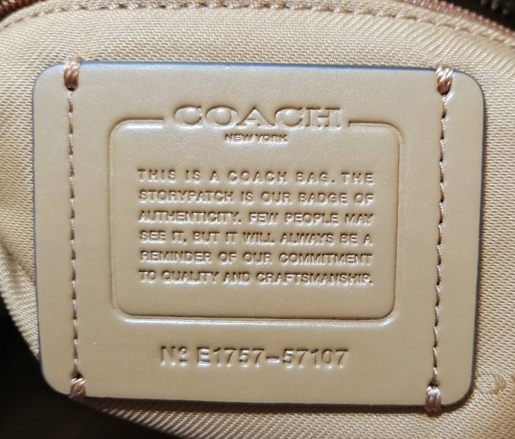 Coach Brown Pebbled Leather Tan Shoulder Bag