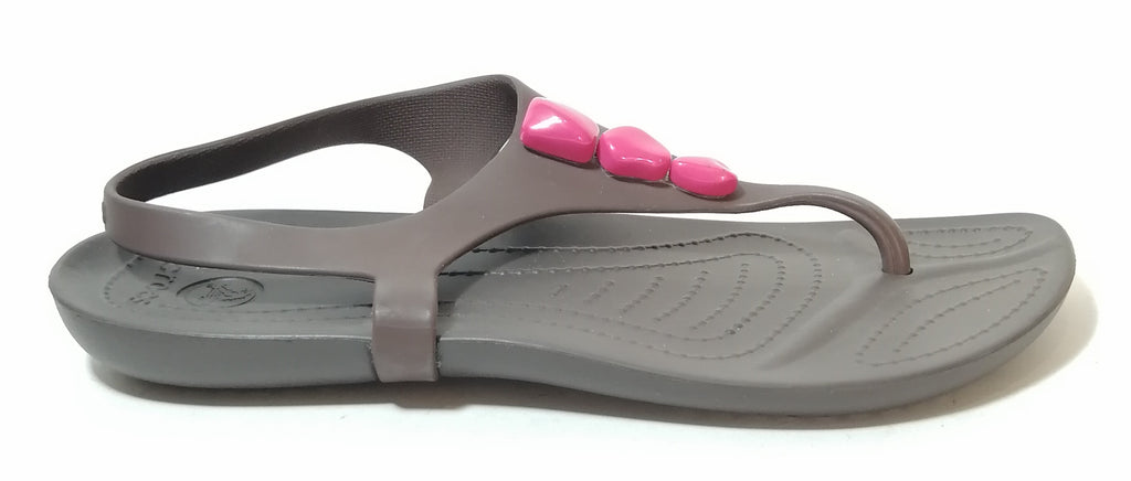 Crocs Grey & Pink Thong Sandals