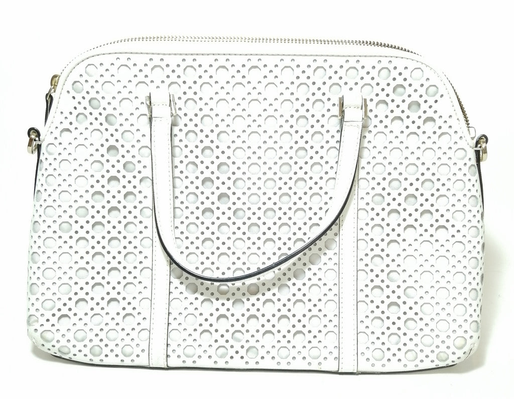 Kate Spade White Laser Cut Tote Leather Bag
