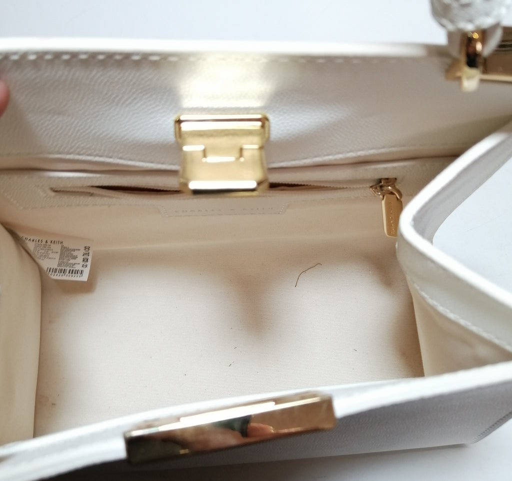 Charles & Keith White Convertible Satchel