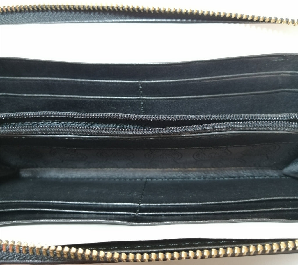 Michael Kors Tan & Black Monogram Continental Wallet