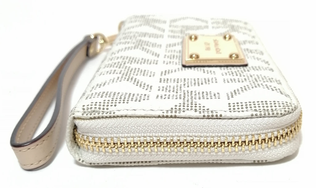Michael Kors White Monogram Wristlet