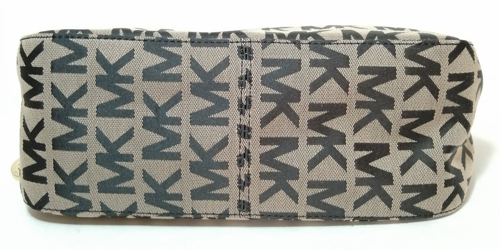 MIchael Kors Tan & Black Monogram Canvas Shoulder Bag