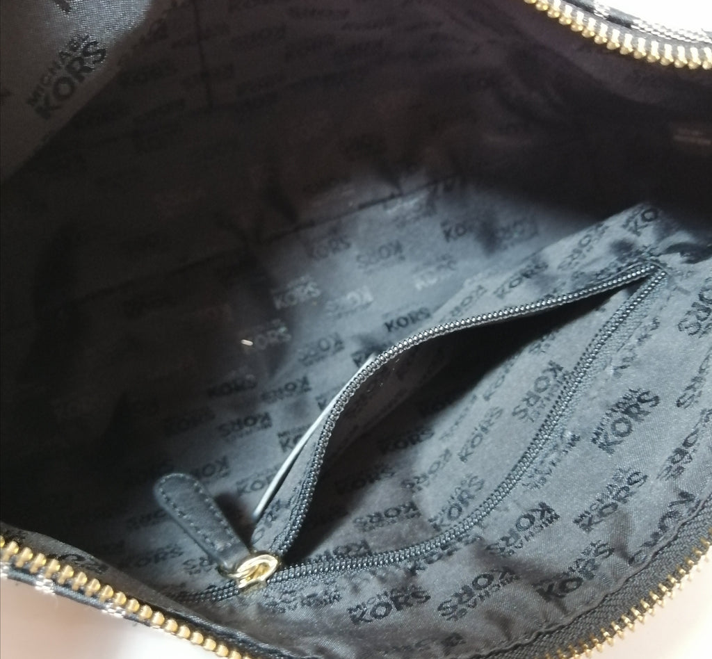 MIchael Kors Tan & Black Monogram Canvas Shoulder Bag