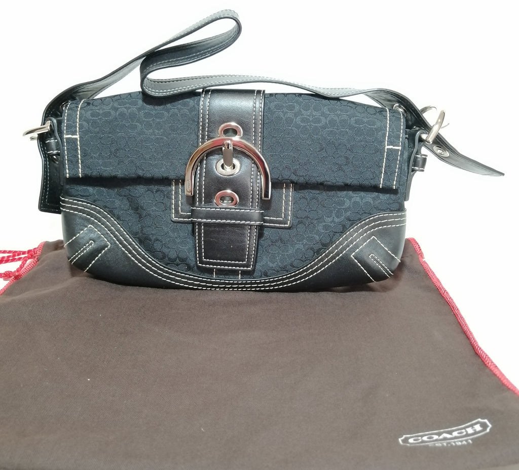 Coach Black Monogram Small Shoulder Bag