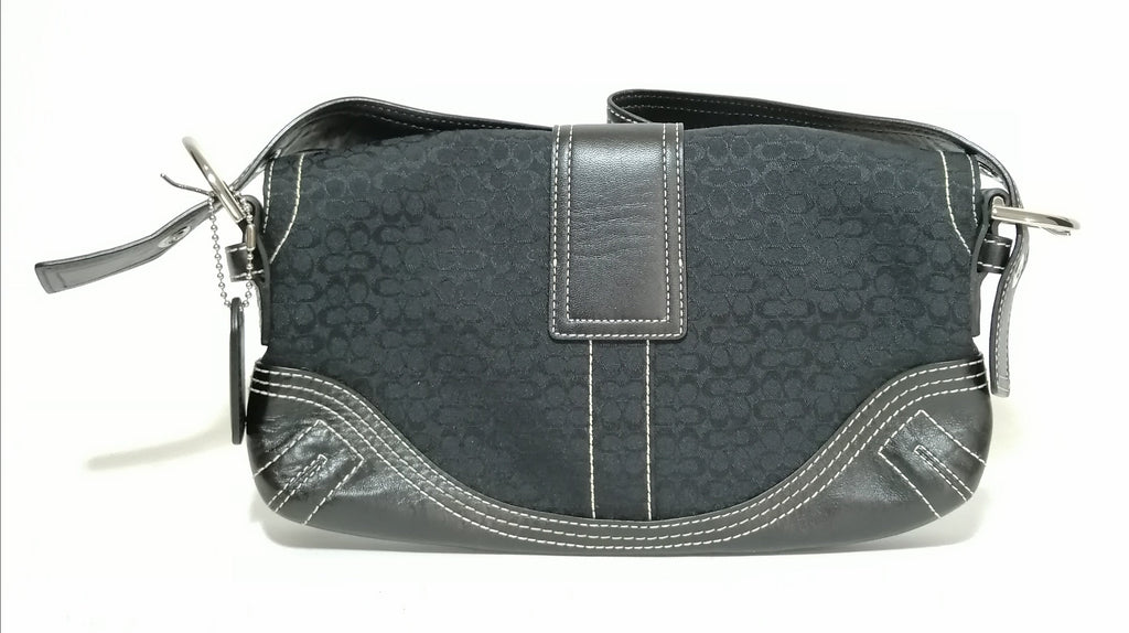 Coach Black Monogram Small Shoulder Bag