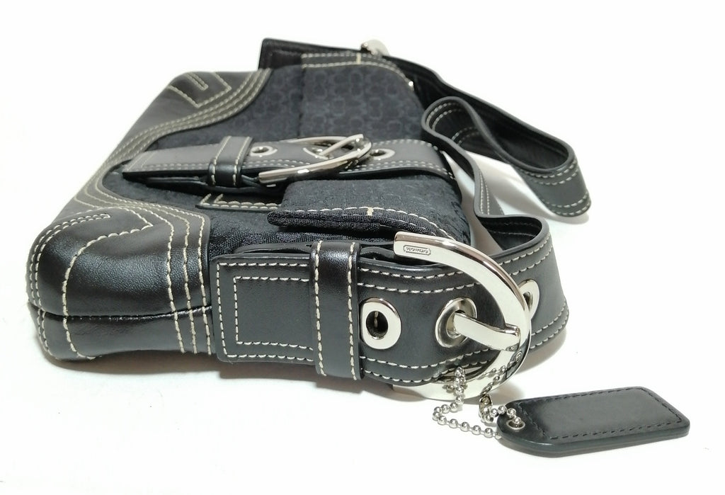 Coach Black Monogram Small Shoulder Bag