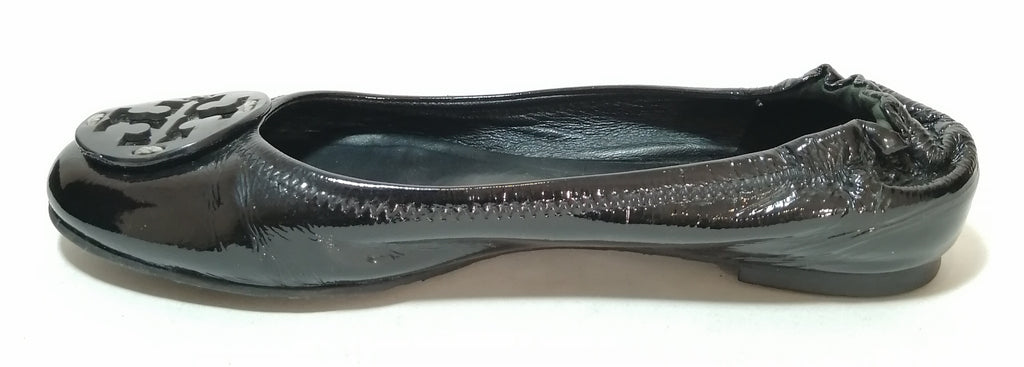 Tory Burch Black Patent Reva Elastic Ballet Flats