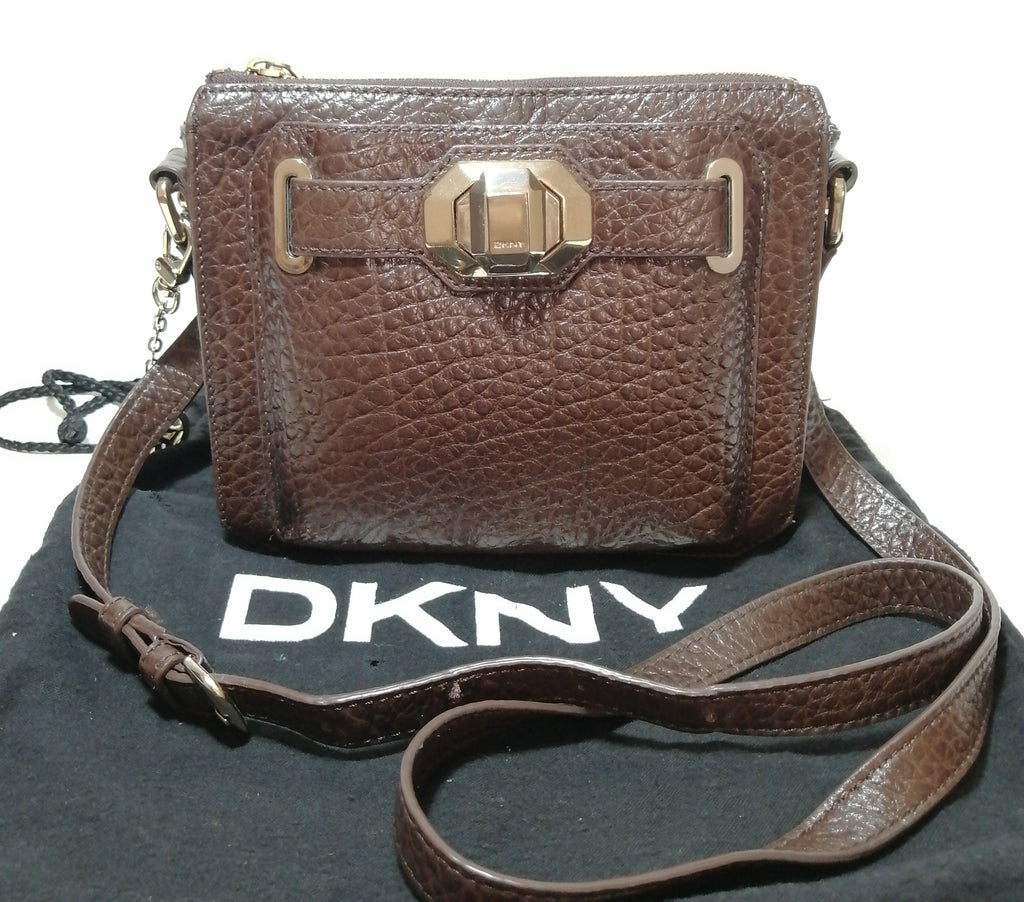 DKNY Brown Leather Shoulder Bag 