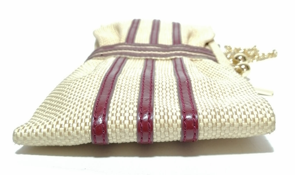Nine West Beige Jute Knot Clutch 