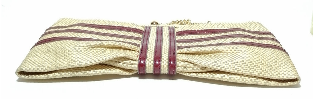 Nine West Beige Jute Knot Clutch 