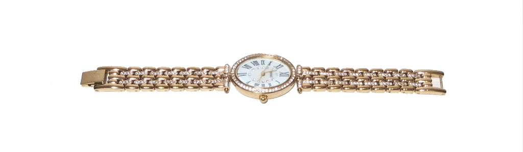 Badgley Mischka BA/1356WMGB Goldtone Swarovski Watch | Gently Used |