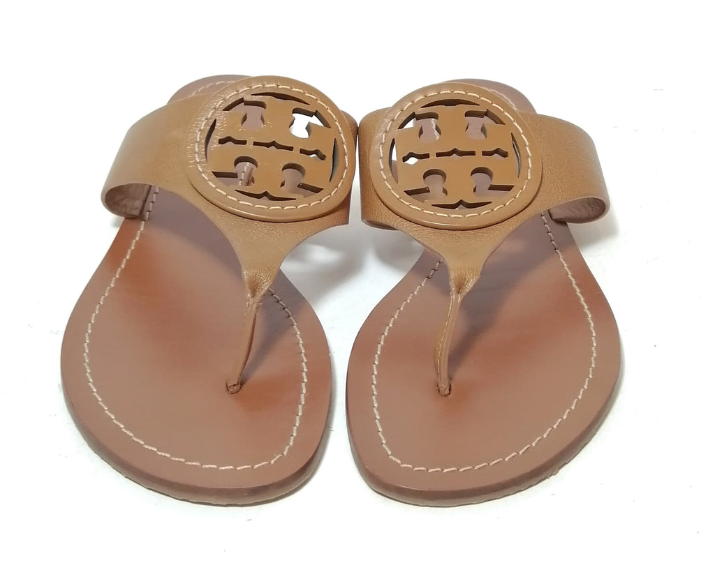Tory Burch Tan Leather Logo Sandals