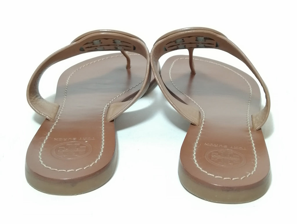 Tory Burch Tan Leather Logo Sandals
