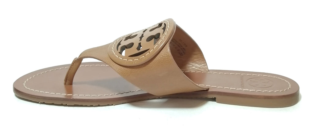 Tory Burch Tan Leather Logo Sandals