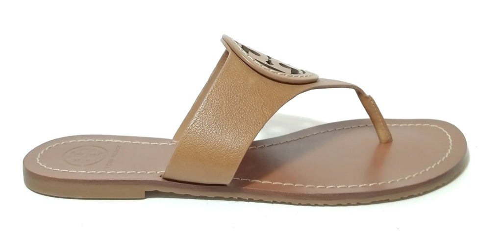 Tory Burch Tan Leather Logo Sandals