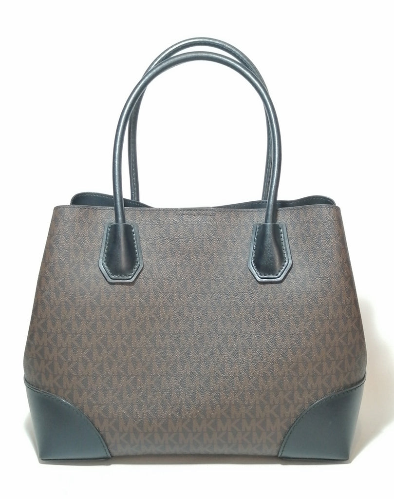 Michael Kors Brown & Black Monogram Mercer Satchel