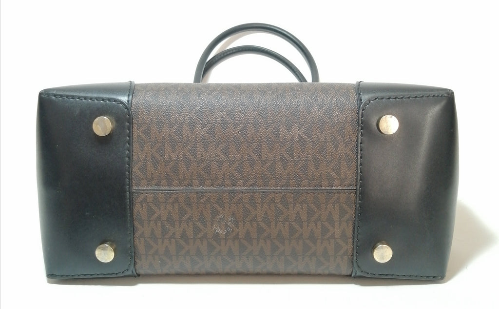 Michael Kors Brown & Black Monogram Mercer Satchel