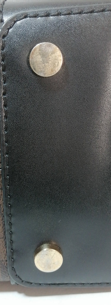 Michael Kors Brown & Black Monogram Mercer Satchel