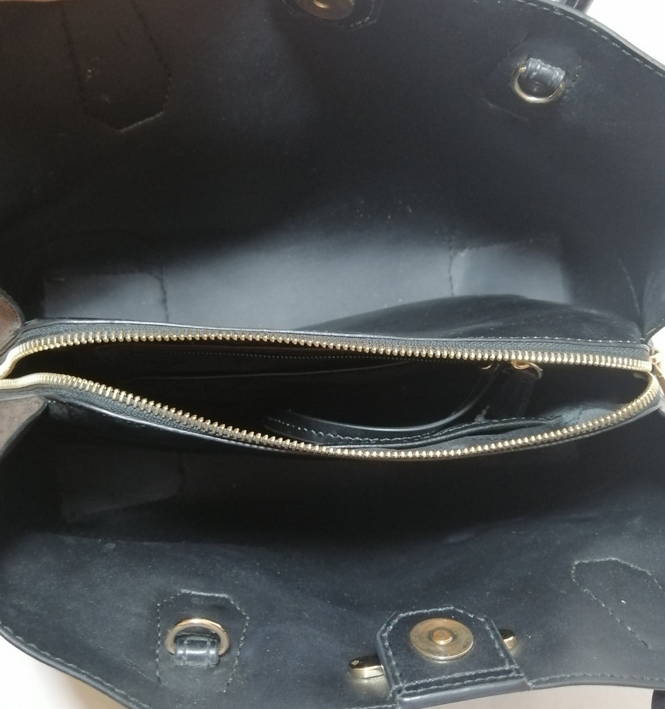 Michael Kors Brown & Black Monogram Mercer Satchel