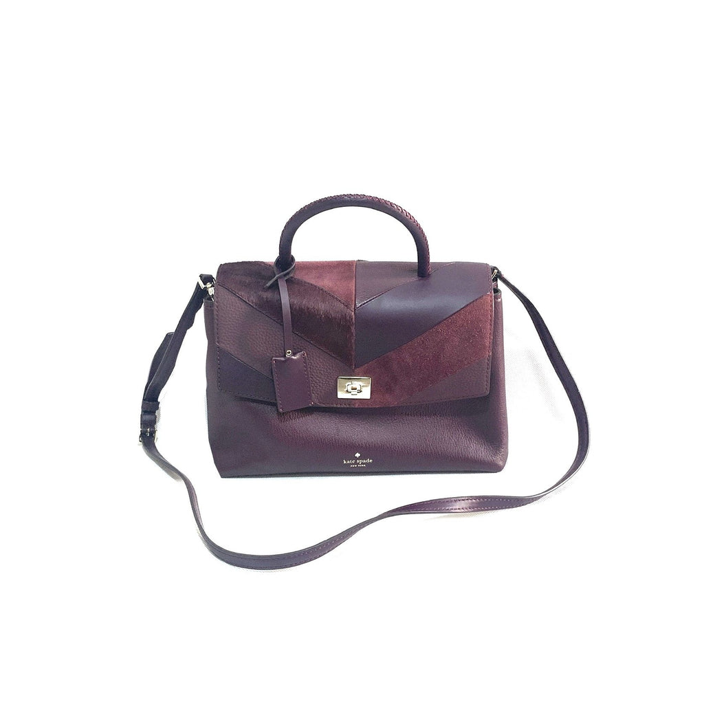 Kate Spade Purple Pebbled Leather Patchwork Shoulder Bag | Like New |