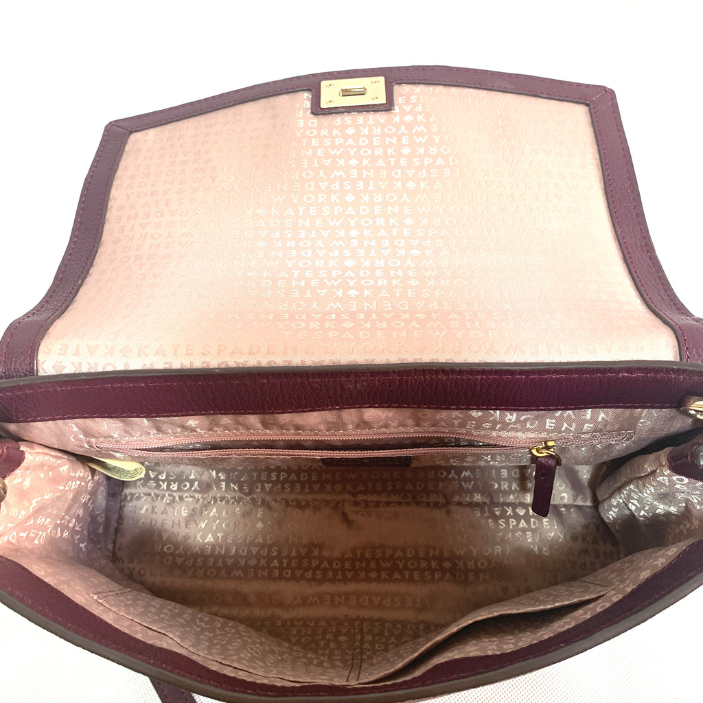 Kate Spade Purple Pebbled Leather Patchwork Shoulder Bag | Like New |