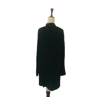 ZARA Bottle Green Pleated Tie-Knot Long Tunic | Brand New |