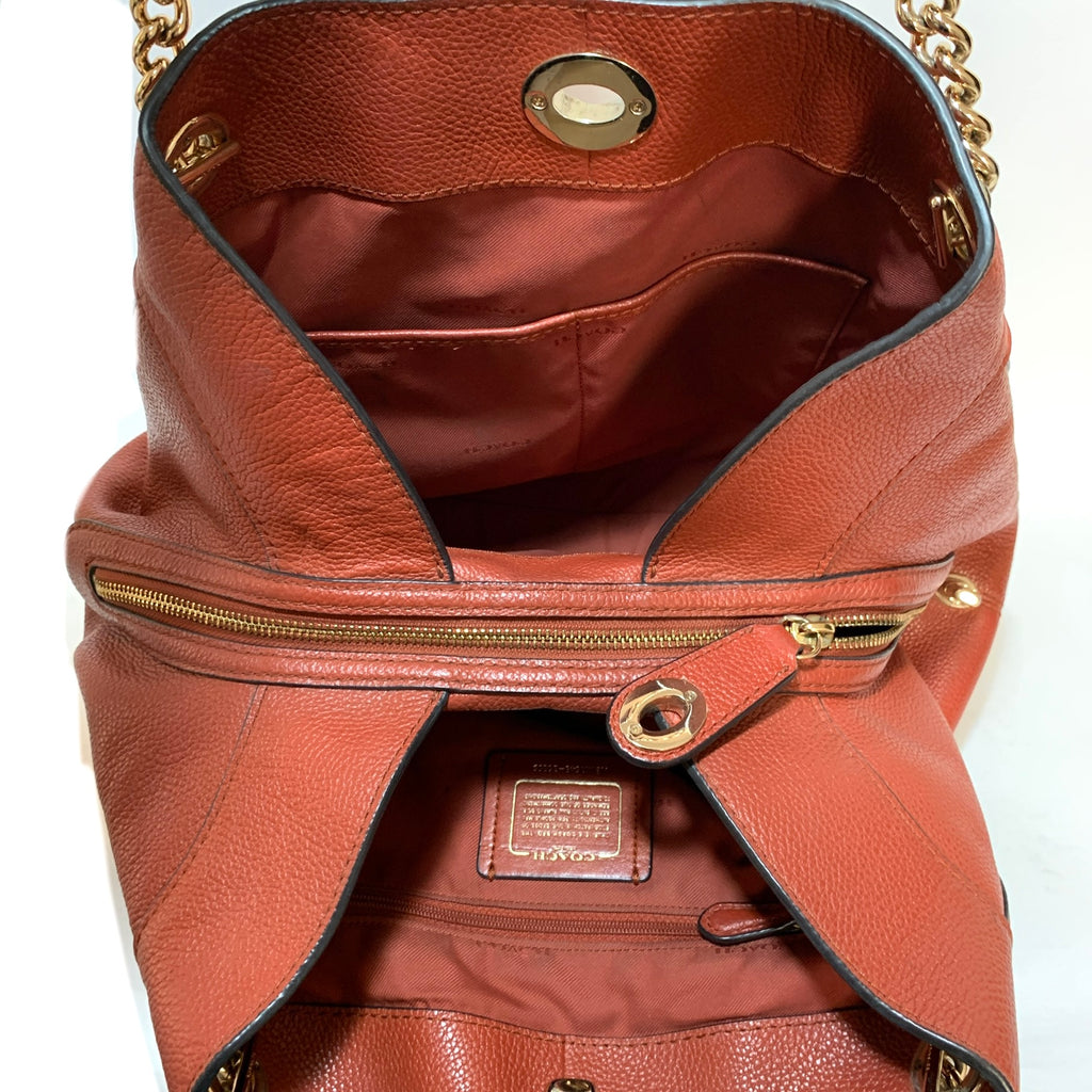 Coach Rust Pebbled Leather Shoulder Bag | Gently Used |